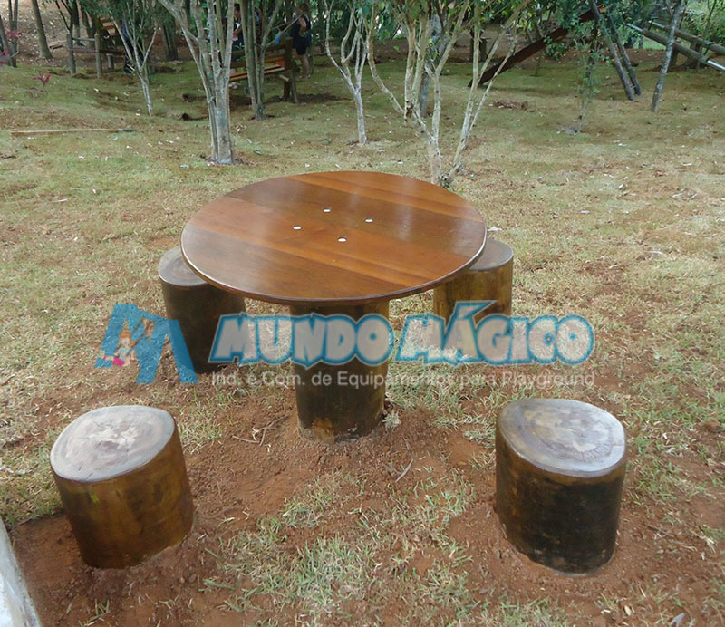 Mesa de Eucalipto Com Banqueta |  Mesa de Eucalipto Com Banqueta